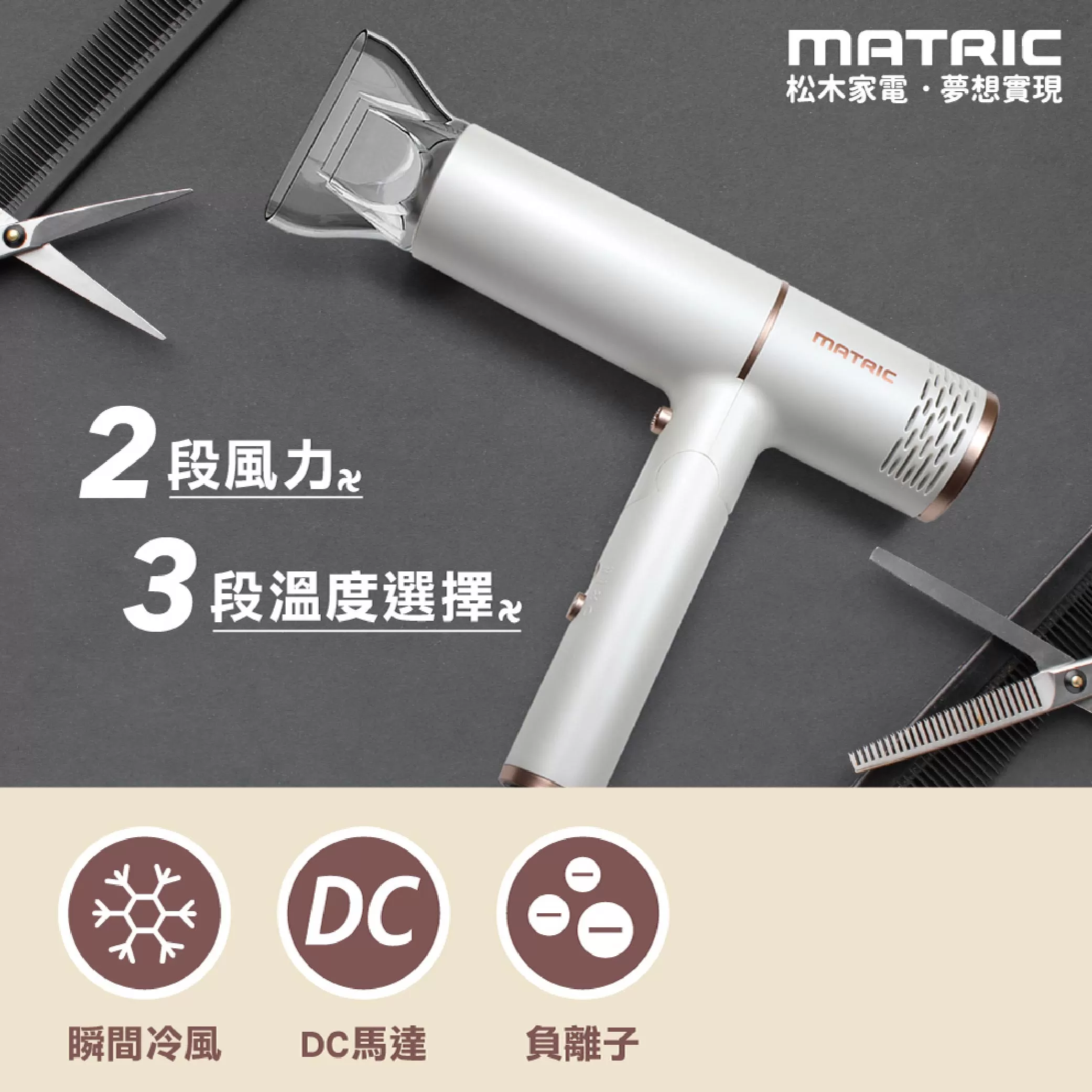 松木折疊式負離子吹風機【銀】商品介紹-1-2
