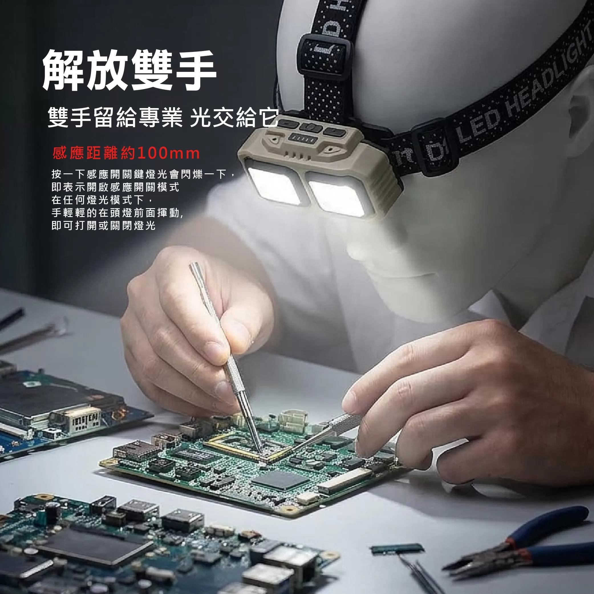 充電式感應頭燈【25W】商品介紹-1-5