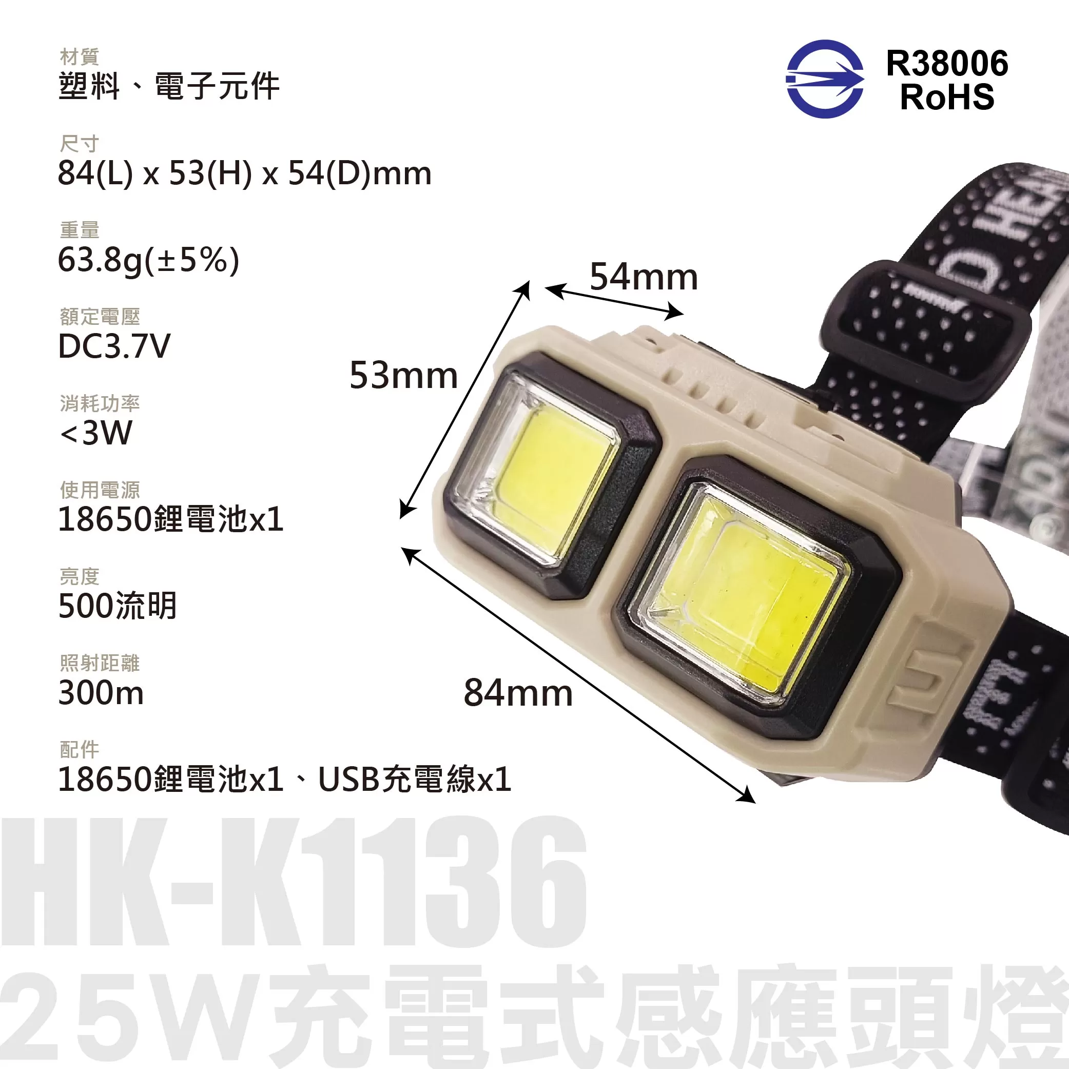 充電式感應頭燈【25W】商品介紹-1-7