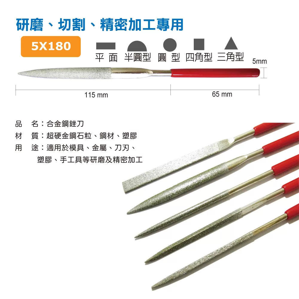 5*180合金鋼銼刀【半圓】商品介紹-1-1