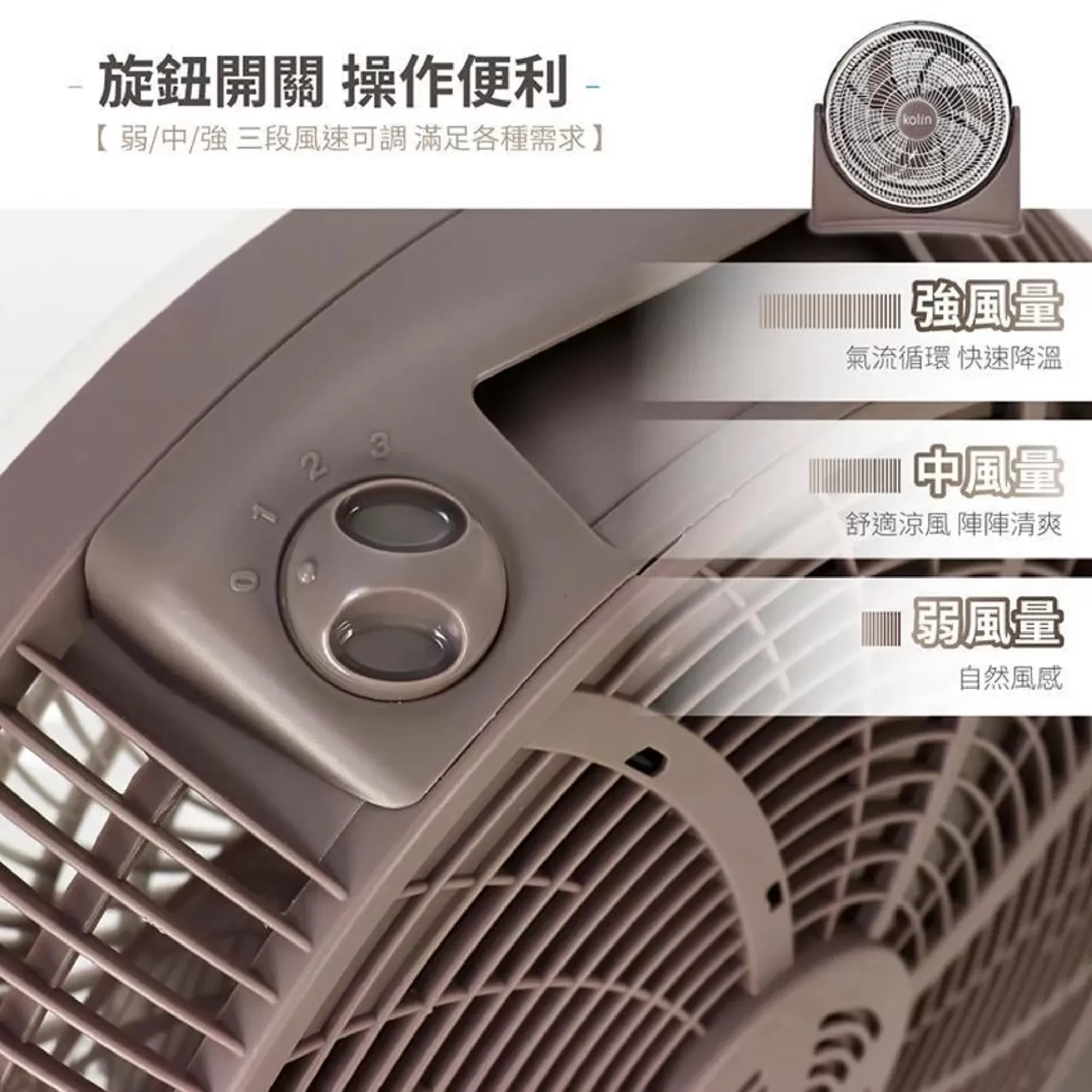 渦流風扇【17吋/歌林】商品介紹-1-2