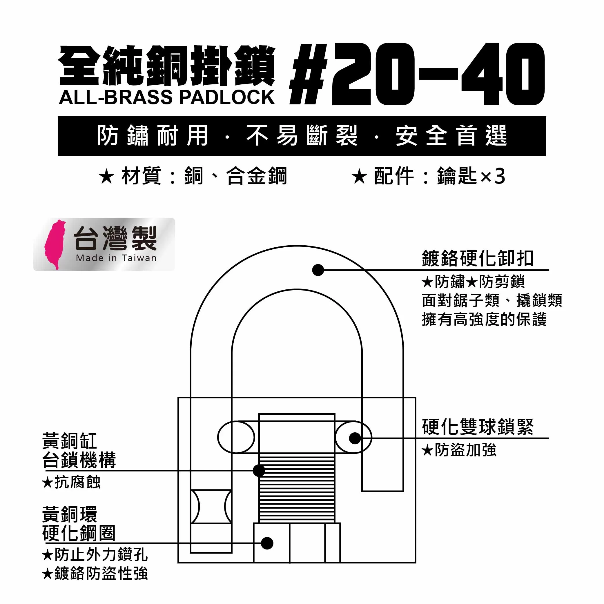 全純銅掛鎖【40mm】商品介紹-1-7