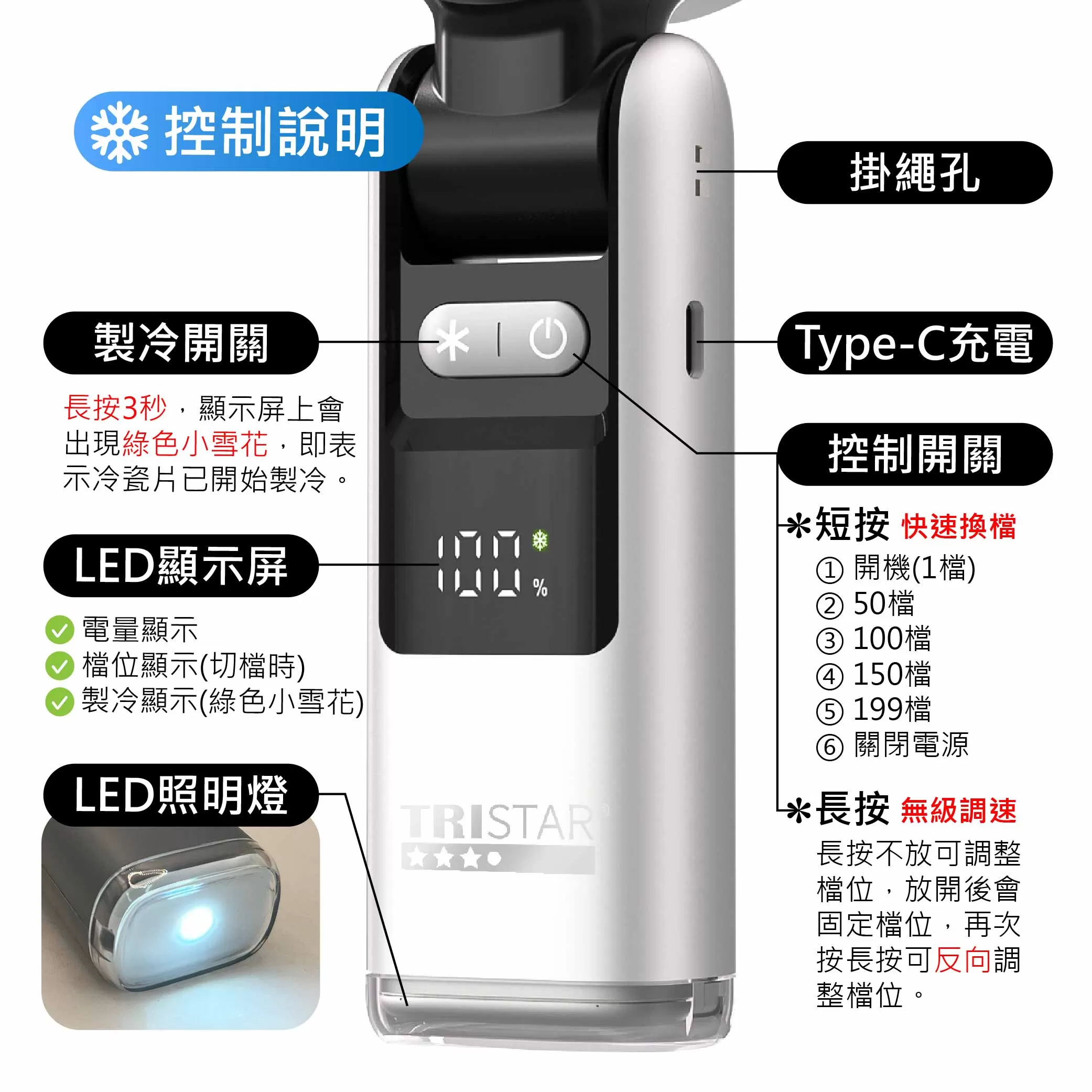 製冷手持風扇【曜石灰】商品介紹-1-4