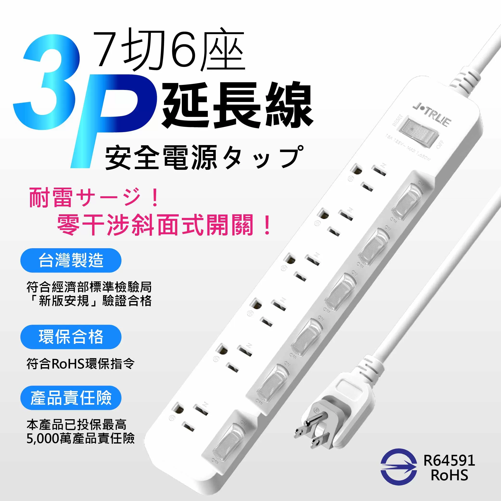 七開六插任意轉延長線【9尺】商品介紹-1-1