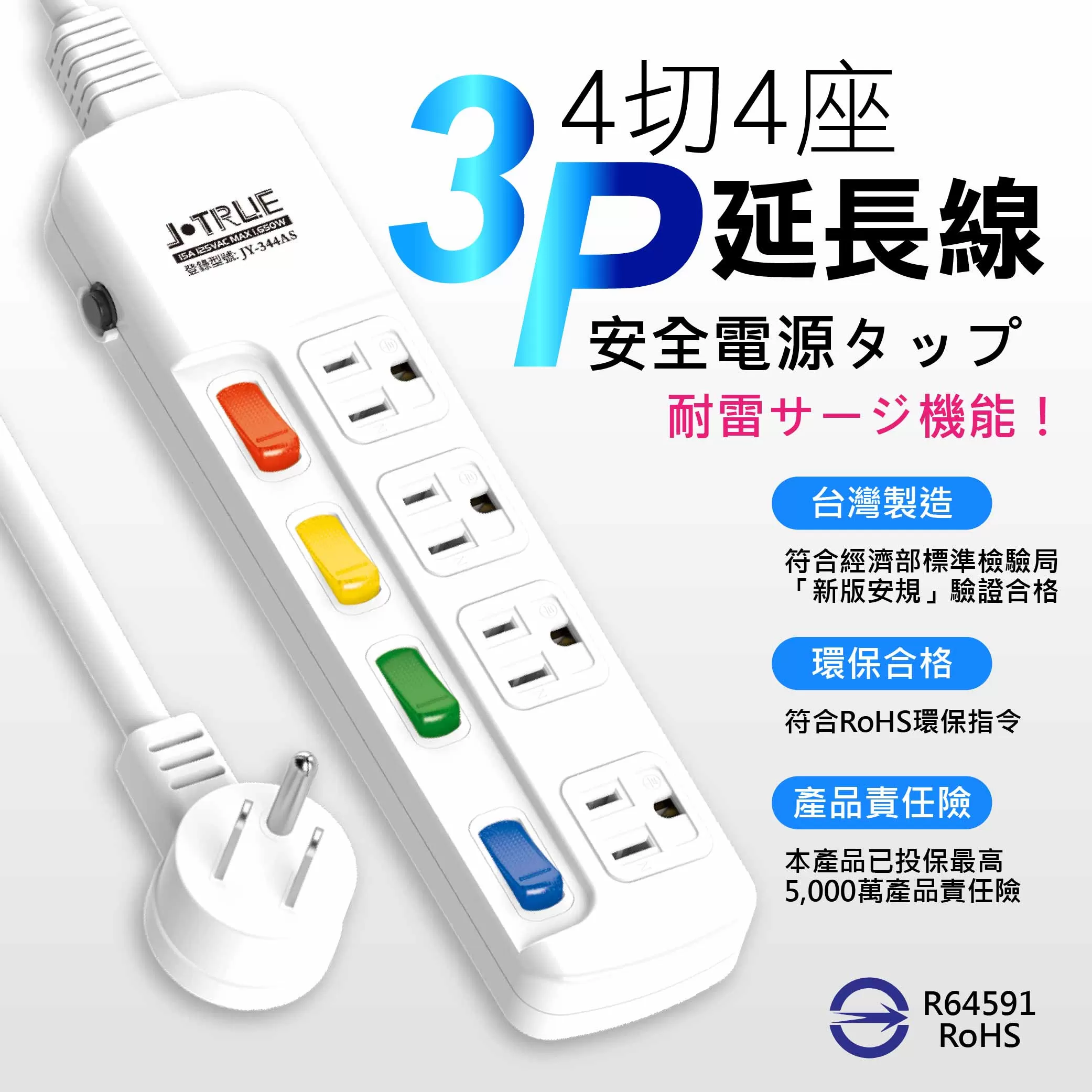 3孔-四開四插延長線【9尺】商品介紹-1-1