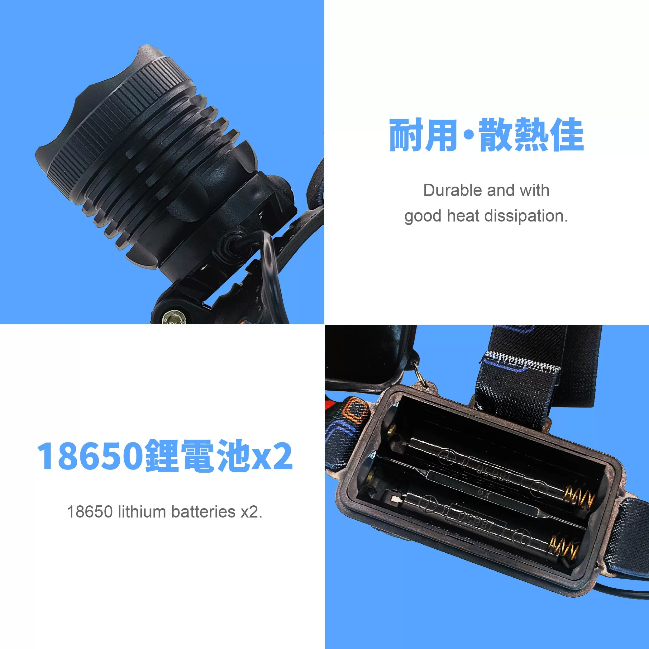 50W調焦充電式頭燈【雙鋰電.全套】商品介紹-1-5