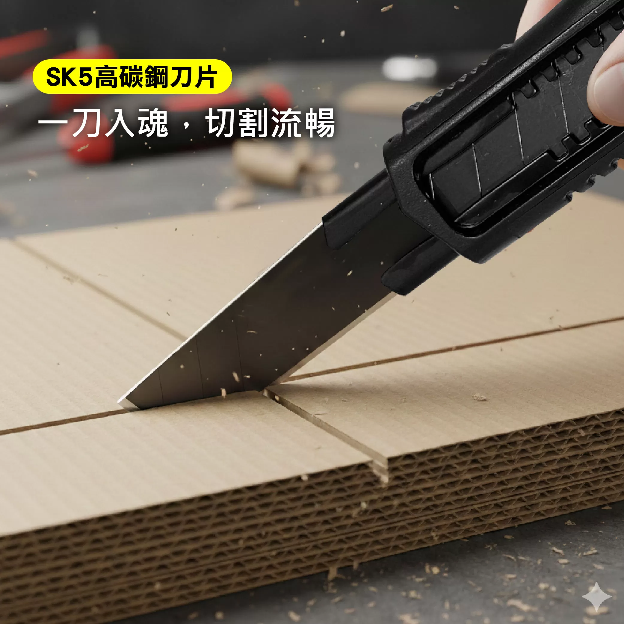 推式黑金鋼美工刀【18mm】商品介紹-1-2