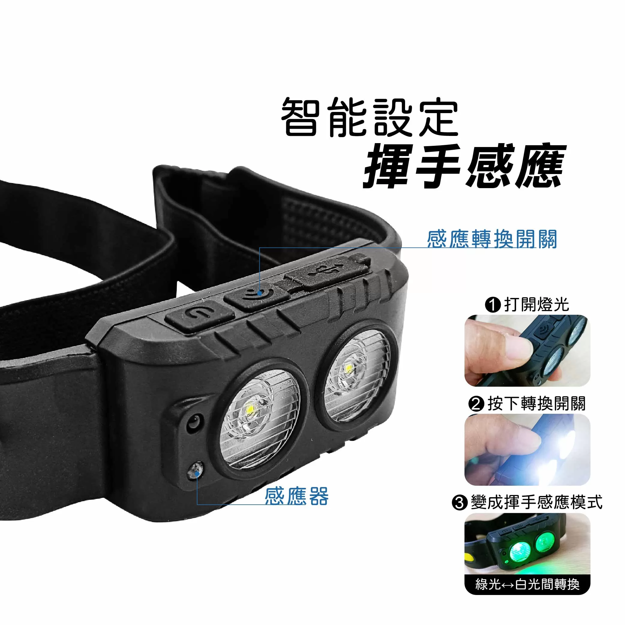 JTRUE 輕量感應頭燈【35W】商品介紹-1-2