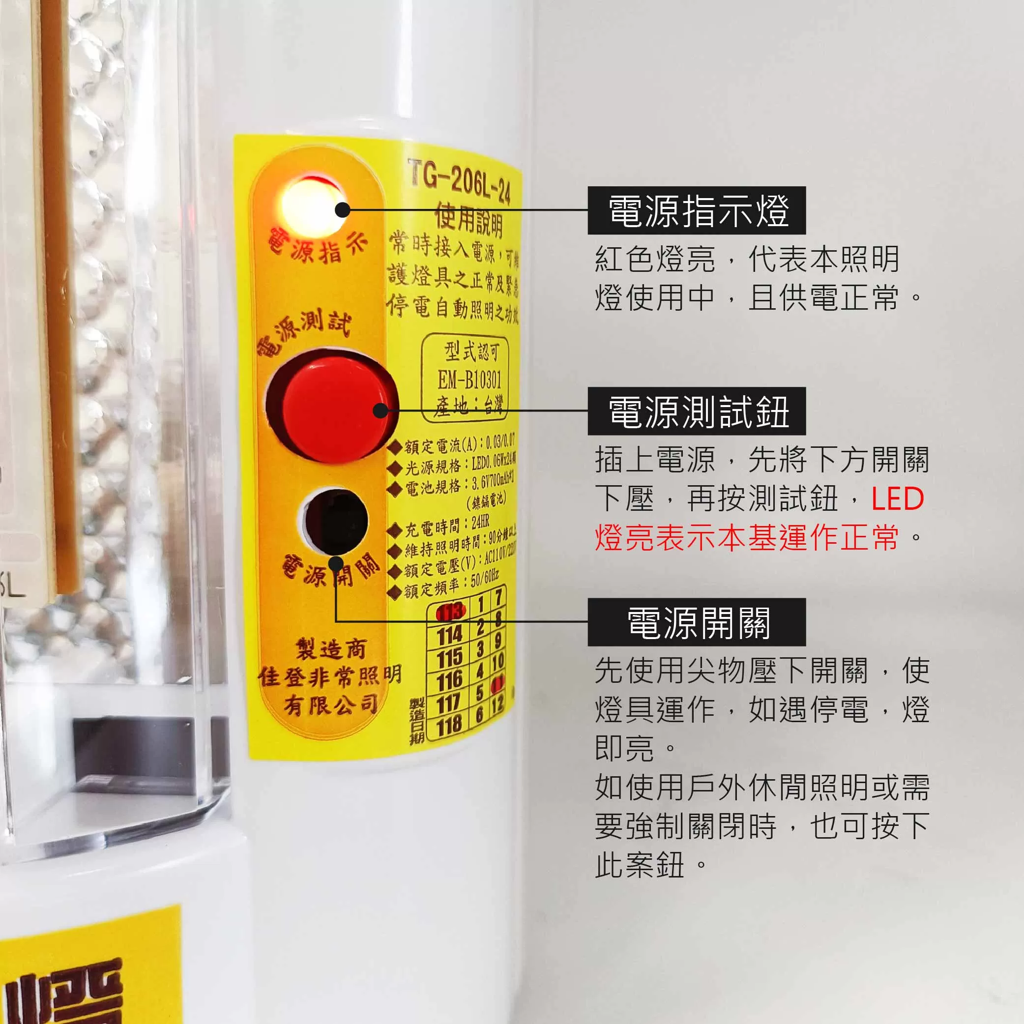 24LED緊急照明燈【PL造型】商品介紹-1-3