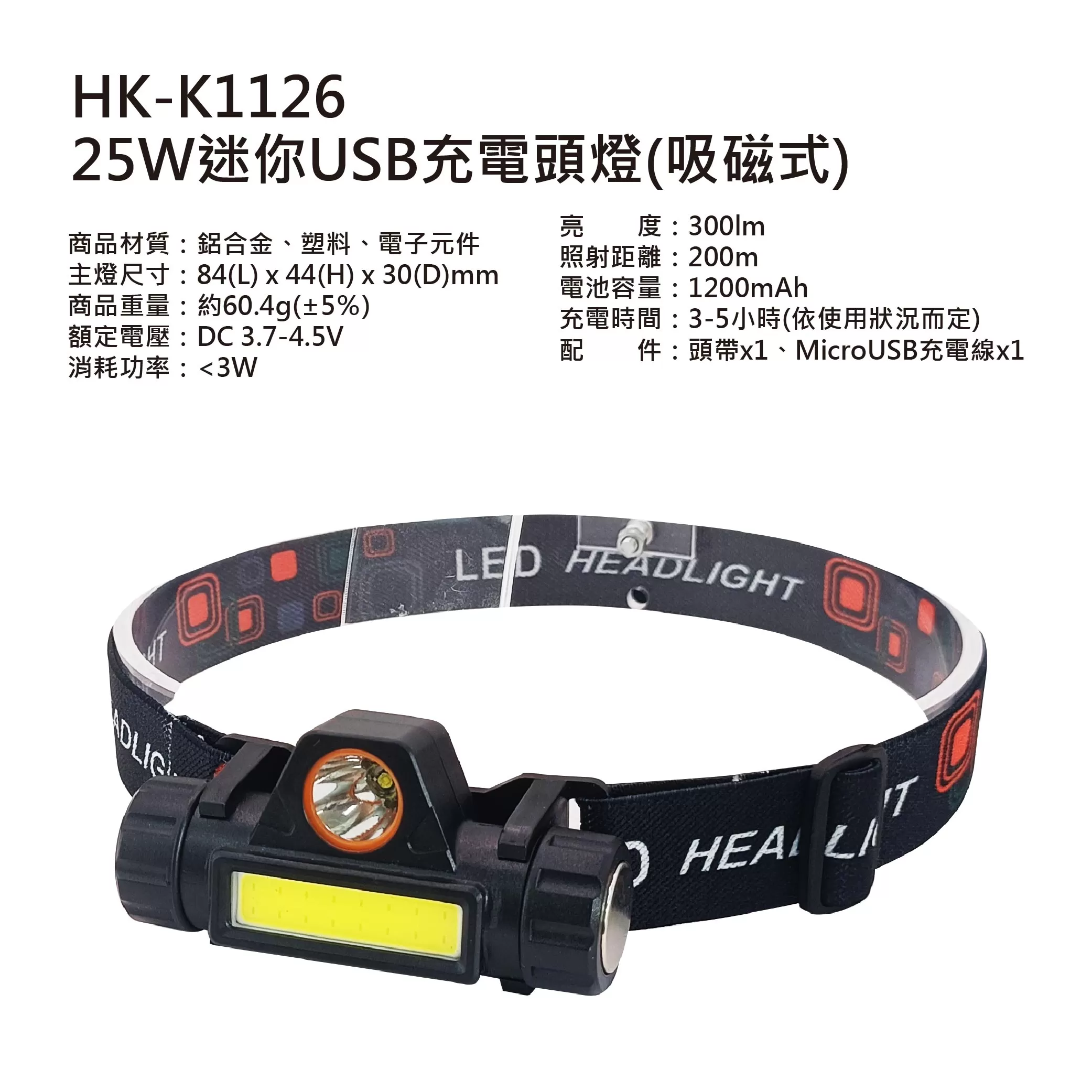 迷你USB充電頭燈【25W】商品介紹-1-8