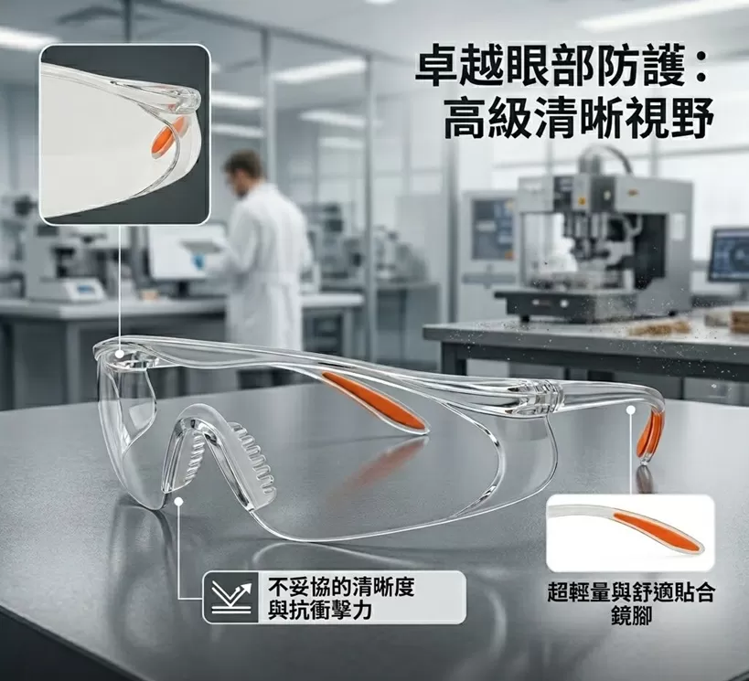 CNS耐衝擊工作眼鏡【透明】商品介紹-1