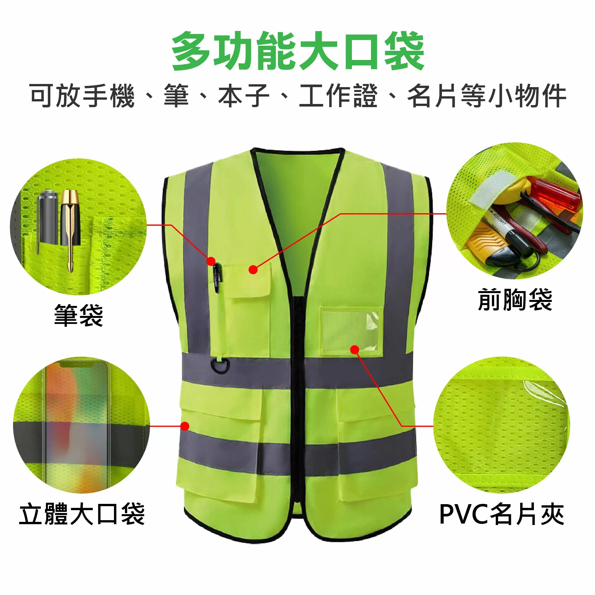 拉鍊式反光背心+後B5袋商品介紹-1-6