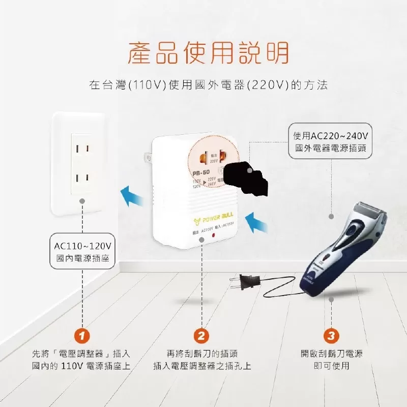 電壓調整器【110V>220V(50W)】商品介紹-1-1