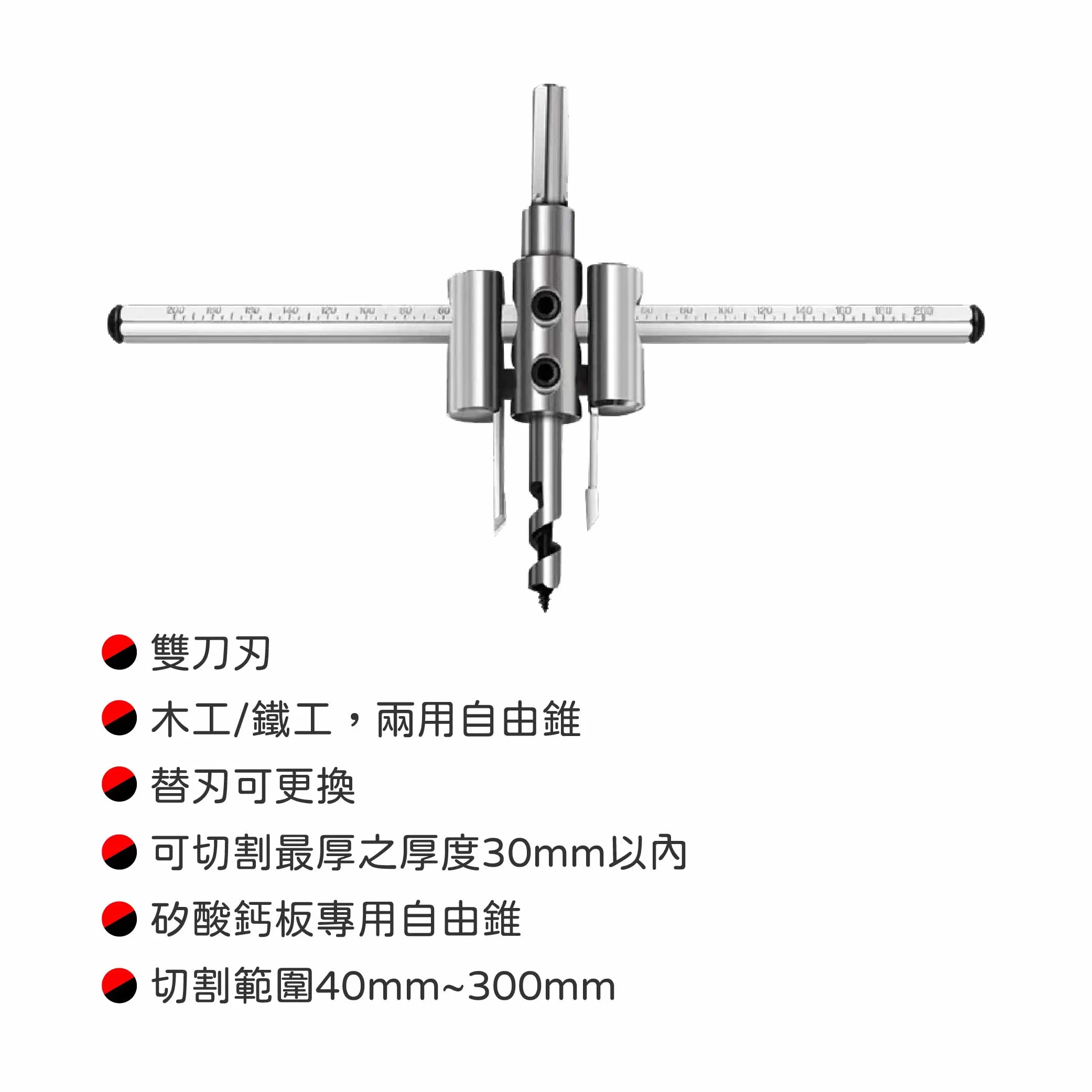 雙刀刃自由錐/HSS.鎢鋼【200mm】商品介紹-1-2