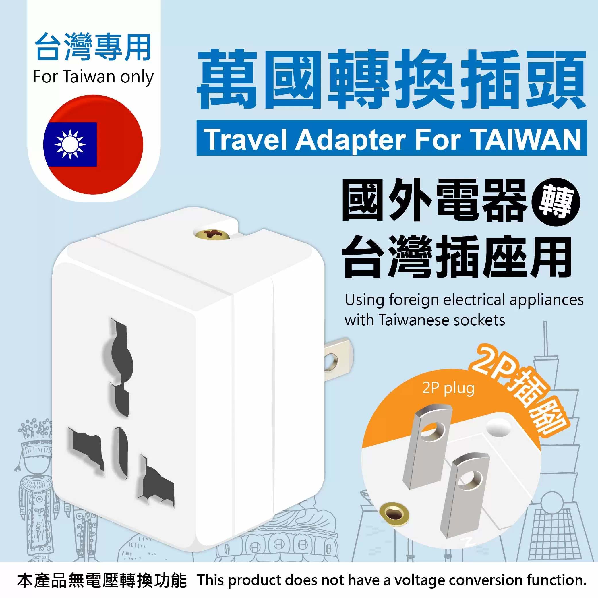 萬國轉換插頭【2P]商品介紹-1-1