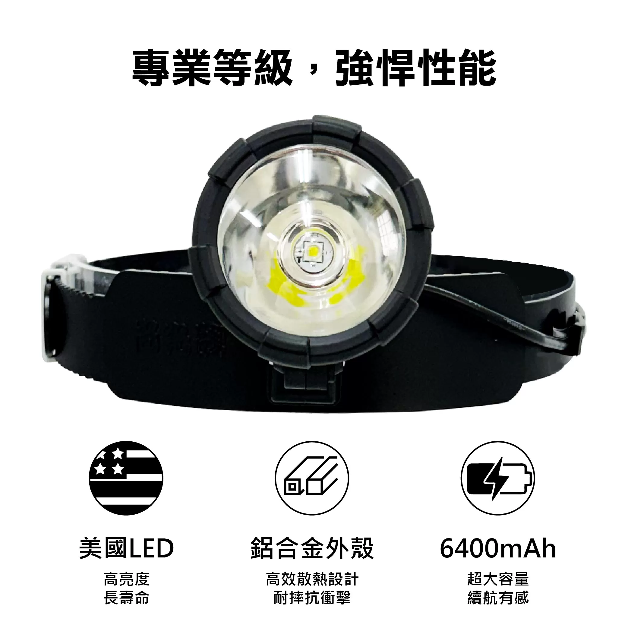 15W-黃光LED充電式頭燈(尚光牌)商品介紹-1-2