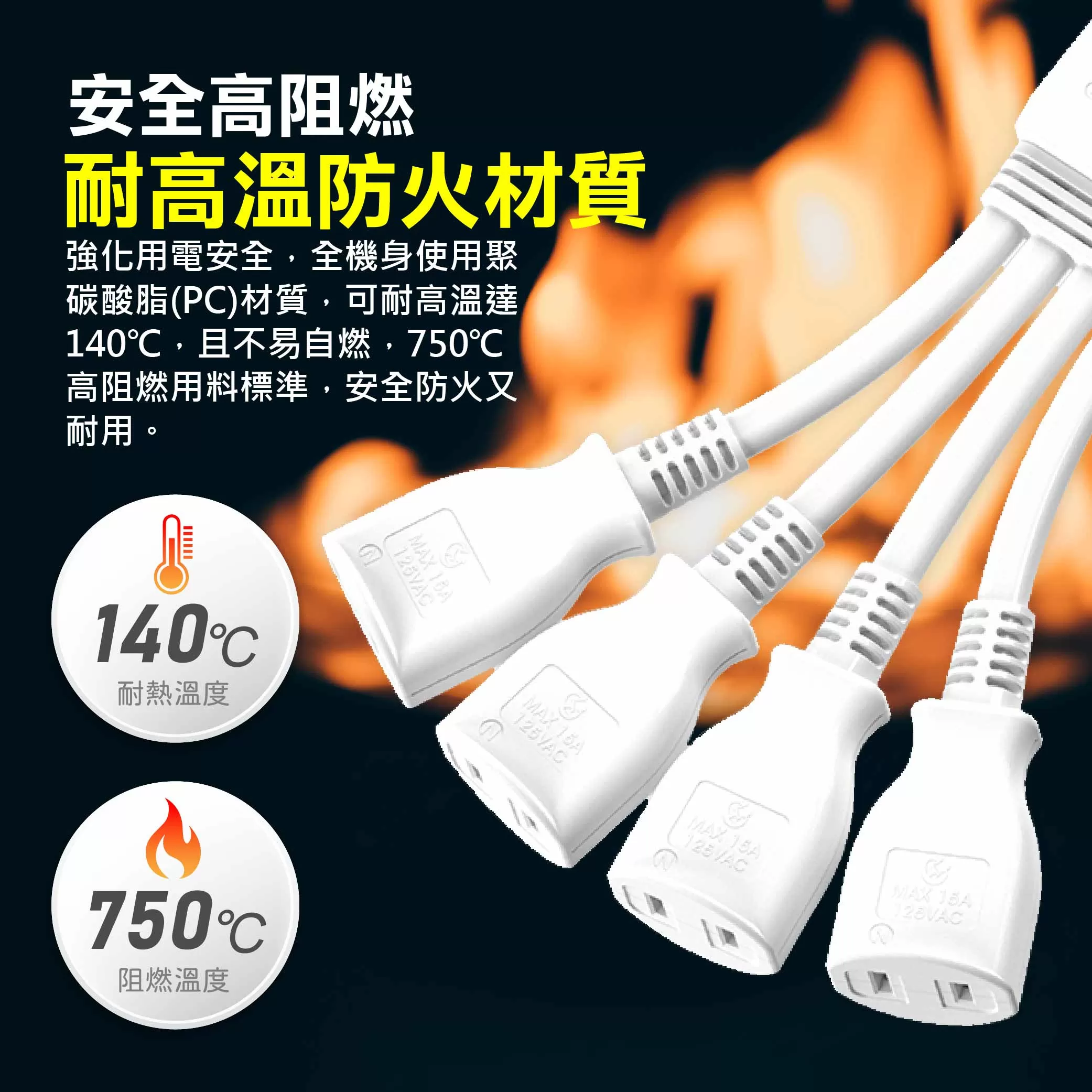 電源線一對四任意轉【1尺】商品介紹-1-3