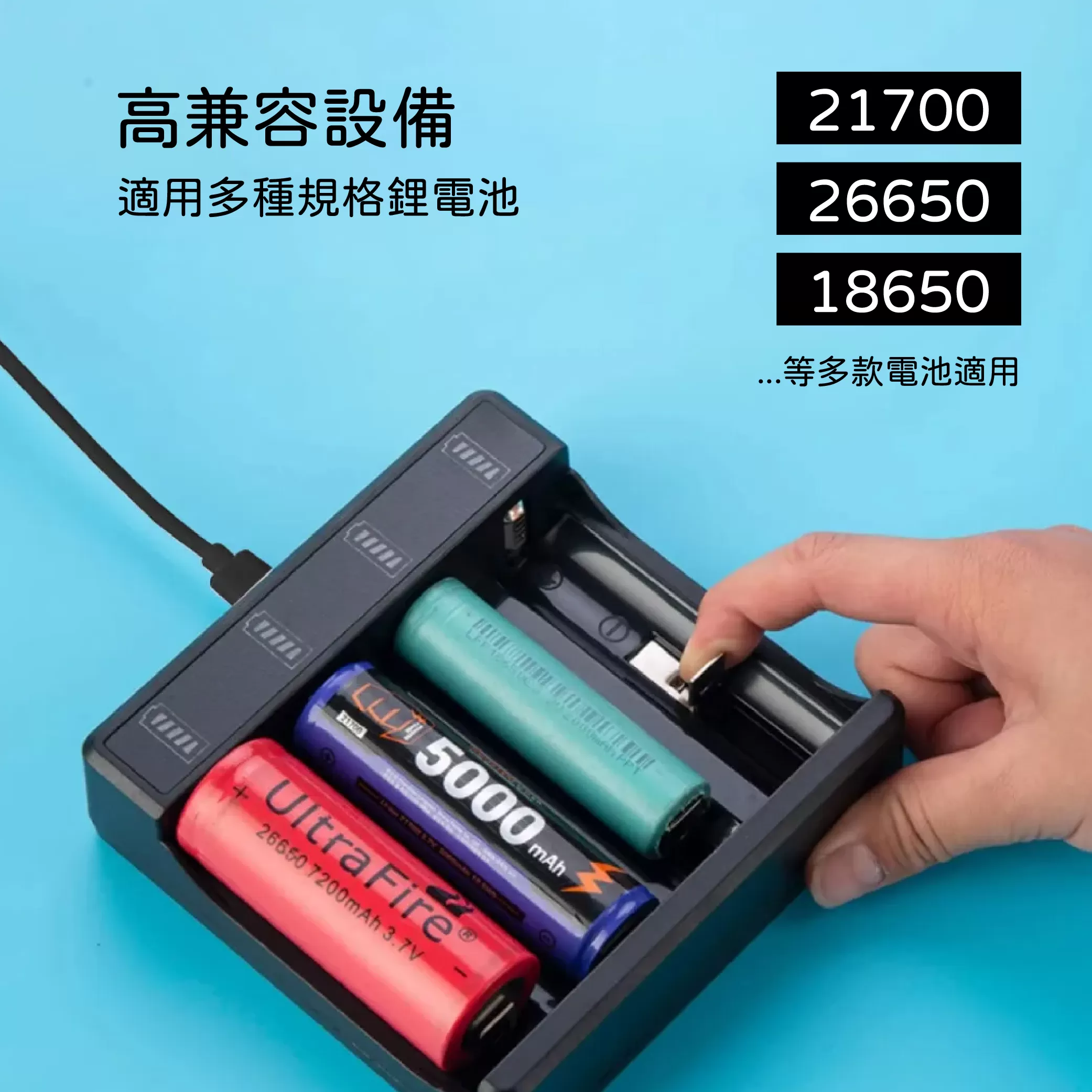 四槽鋰電池快速充電器【TYPE-C】商品介紹-1-2
