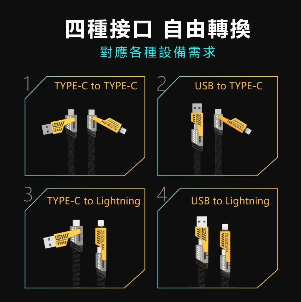4合一快速充電傳輸線【150CM】商品介紹-1-4
