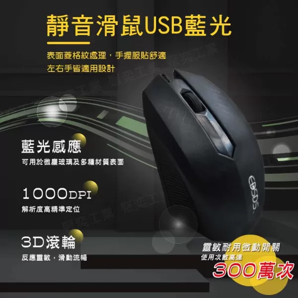 USB有線藍光靜音滑鼠商品介紹-1-2
