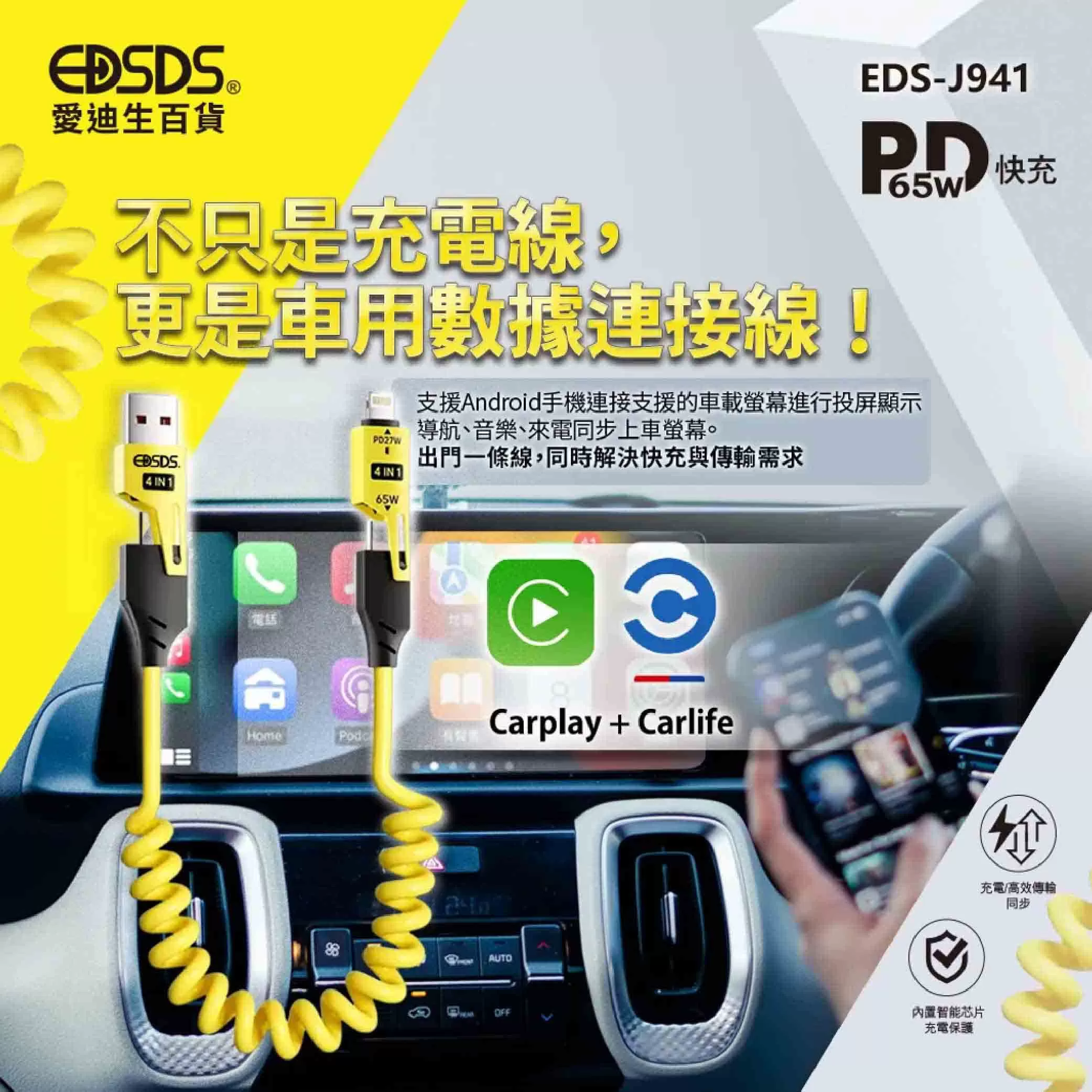 4合1彈簧傳輸充電線【65W 】商品介紹-1-3
