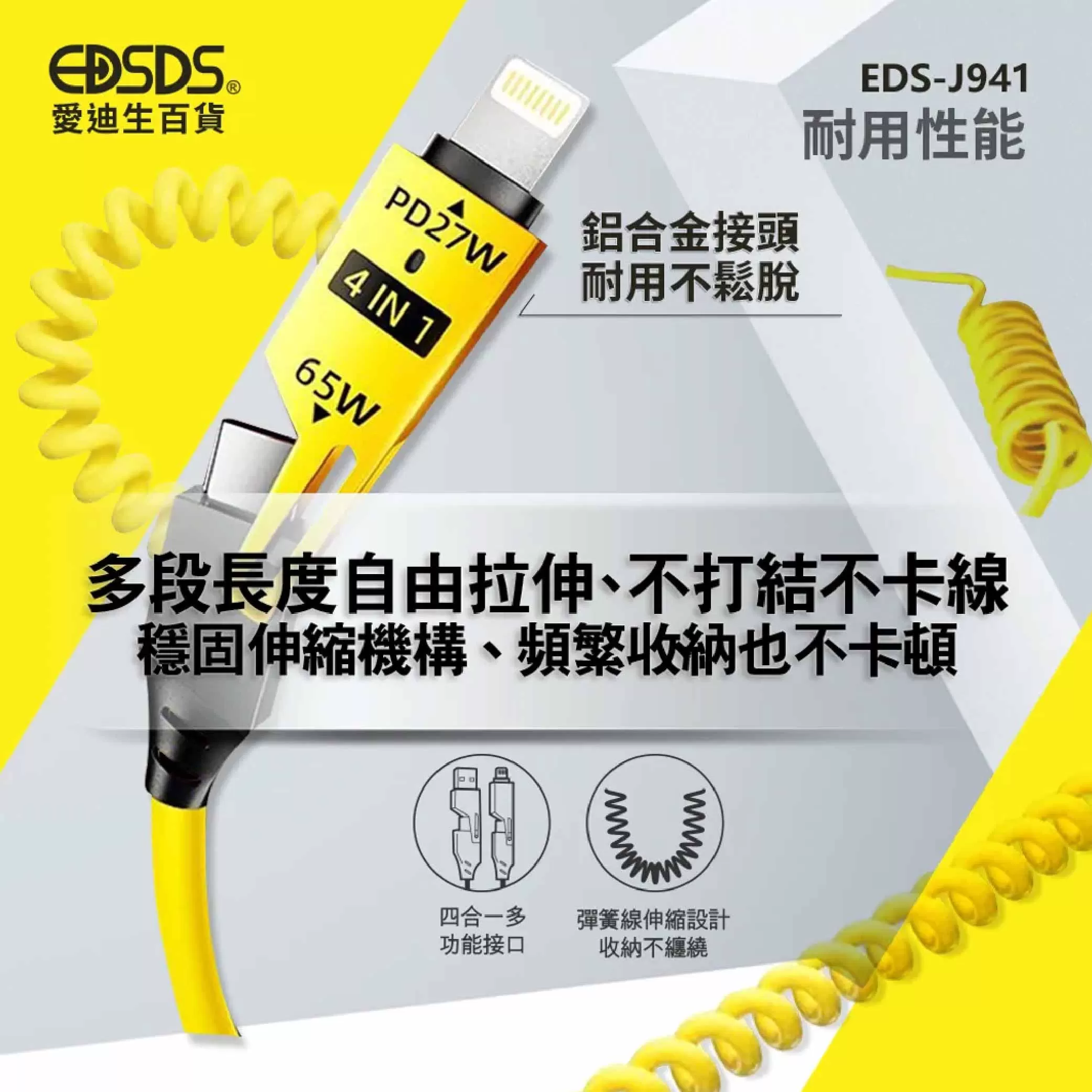 4合1彈簧傳輸充電線【65W 】商品介紹-1-5