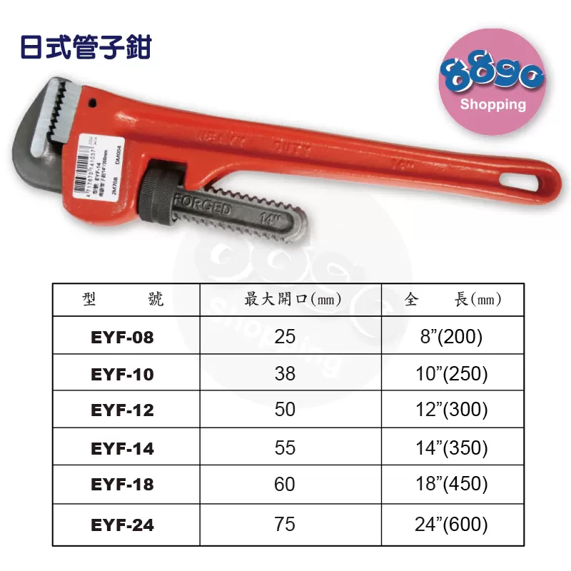 高級管子鉗【24"】商品介紹-1
