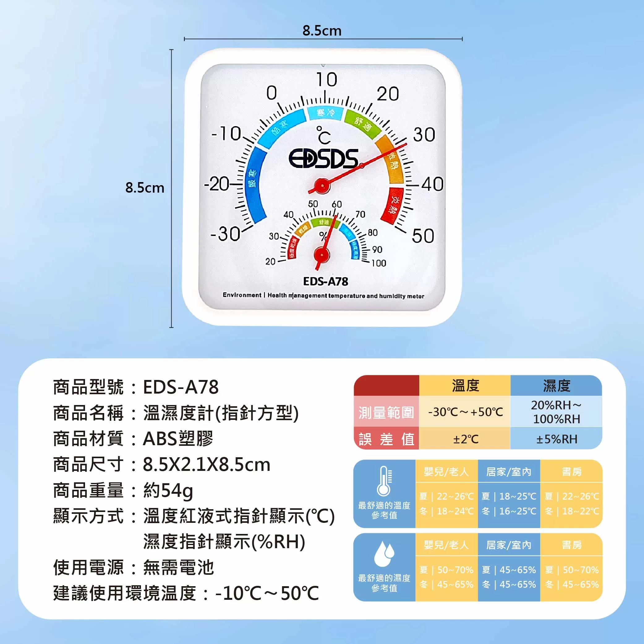溫濕度計【指針方型】商品介紹-1-8