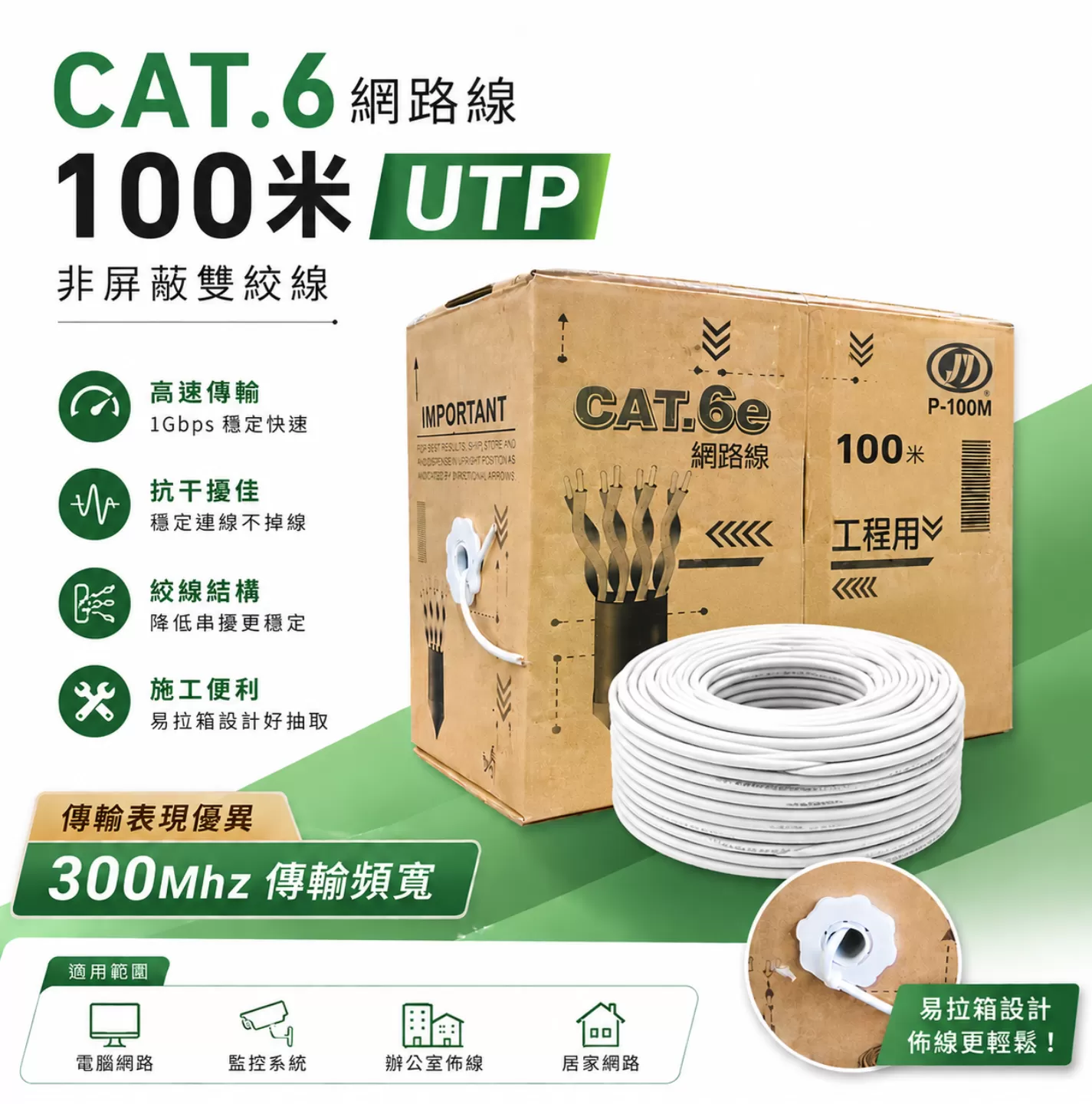 CAT.6網路線【100米】商品介紹-1-1