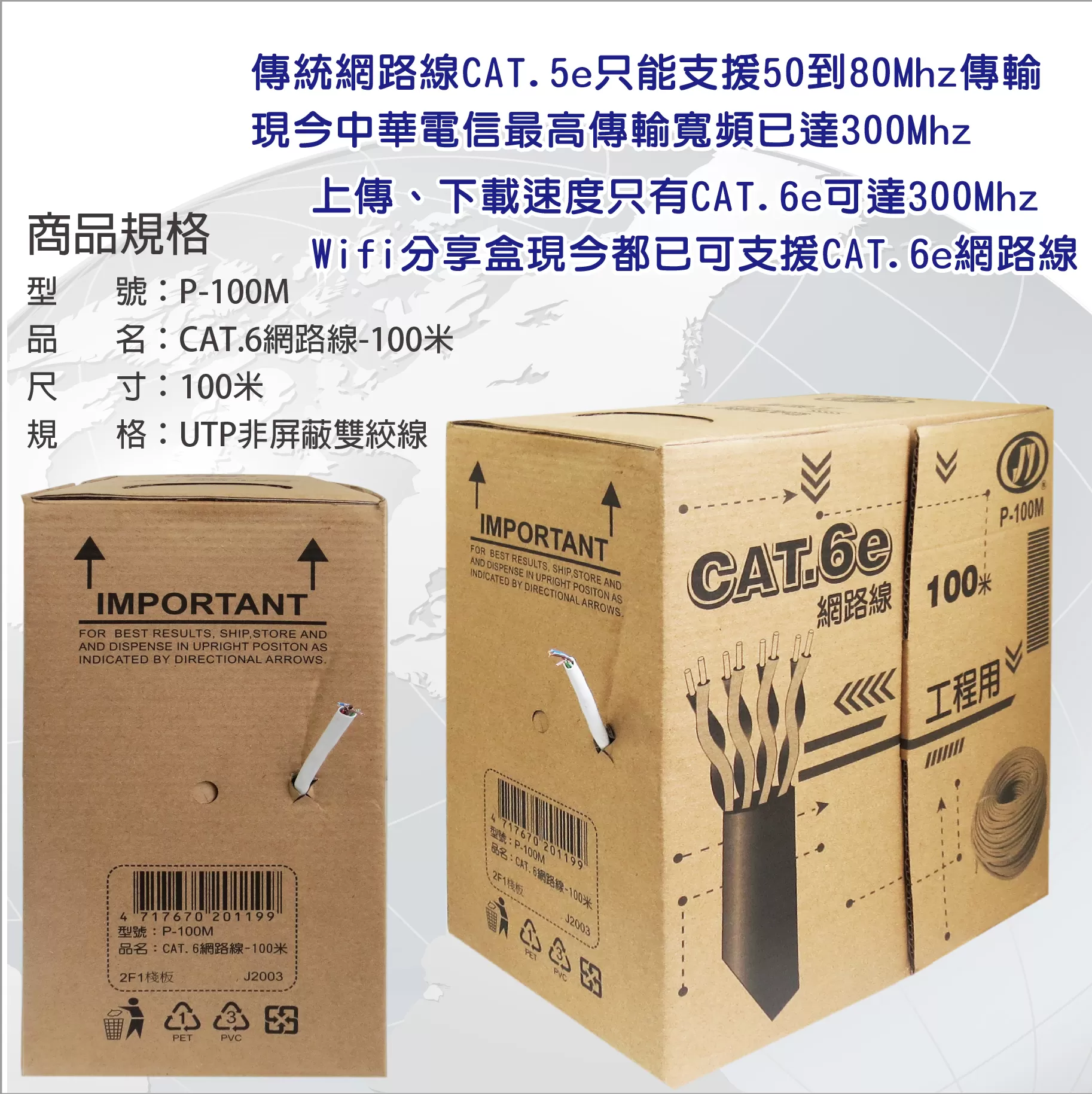CAT.6網路線【100米】商品介紹-1-2