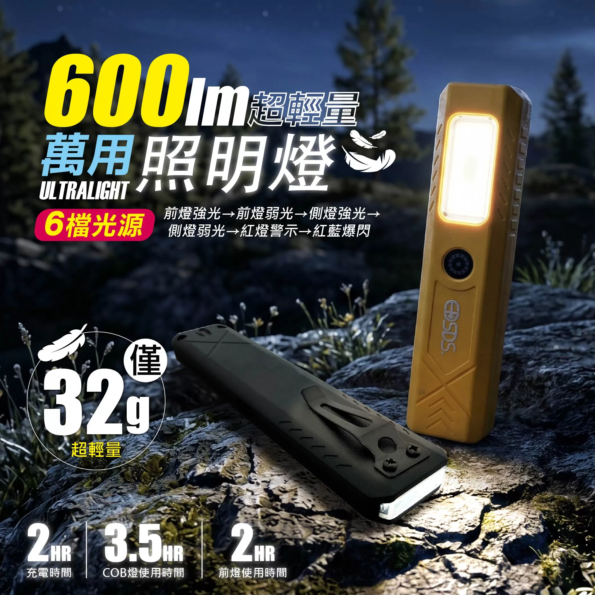 COB紅藍6檔警示強光燈商品介紹-1-1
