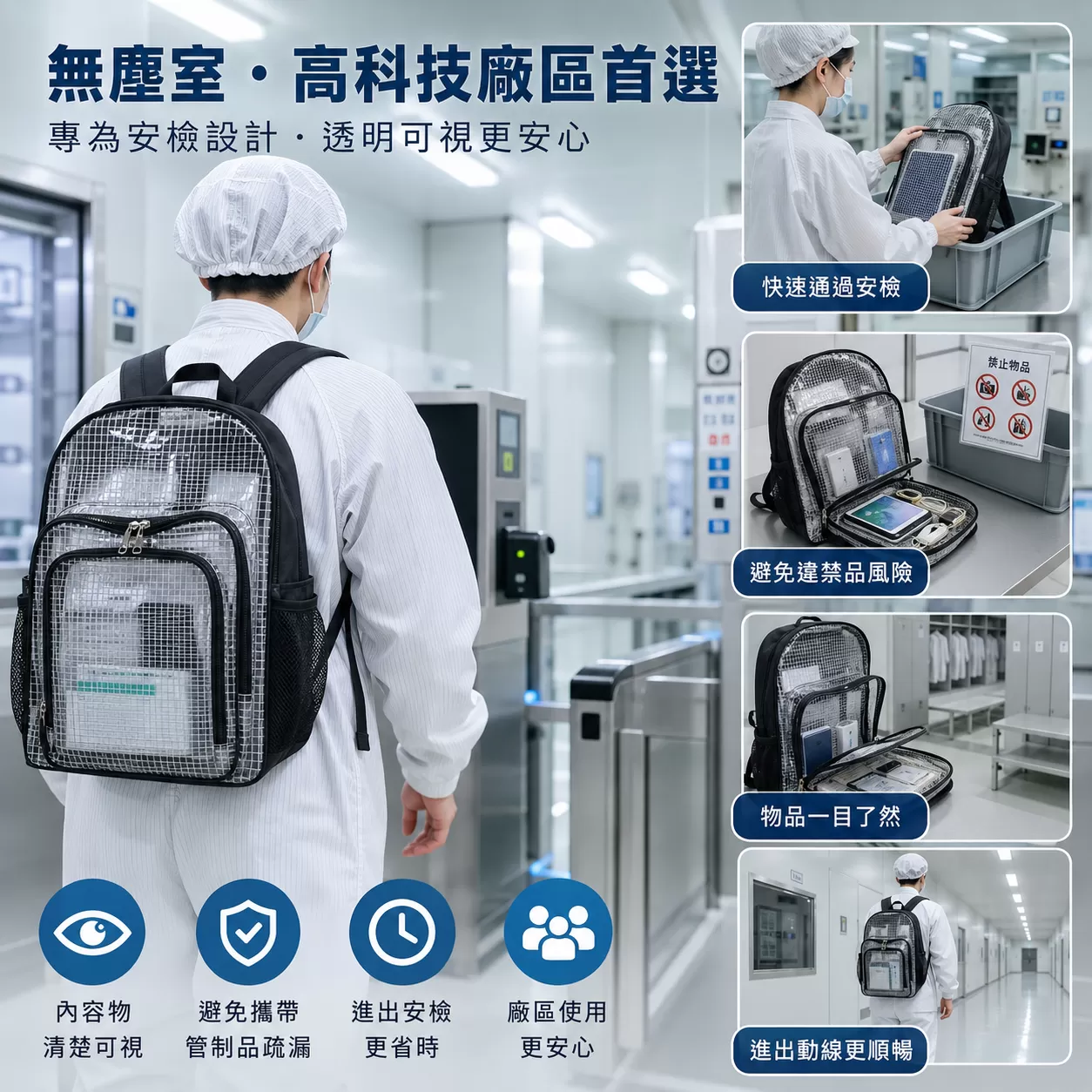 無塵室三層後背包商品介紹-1-3