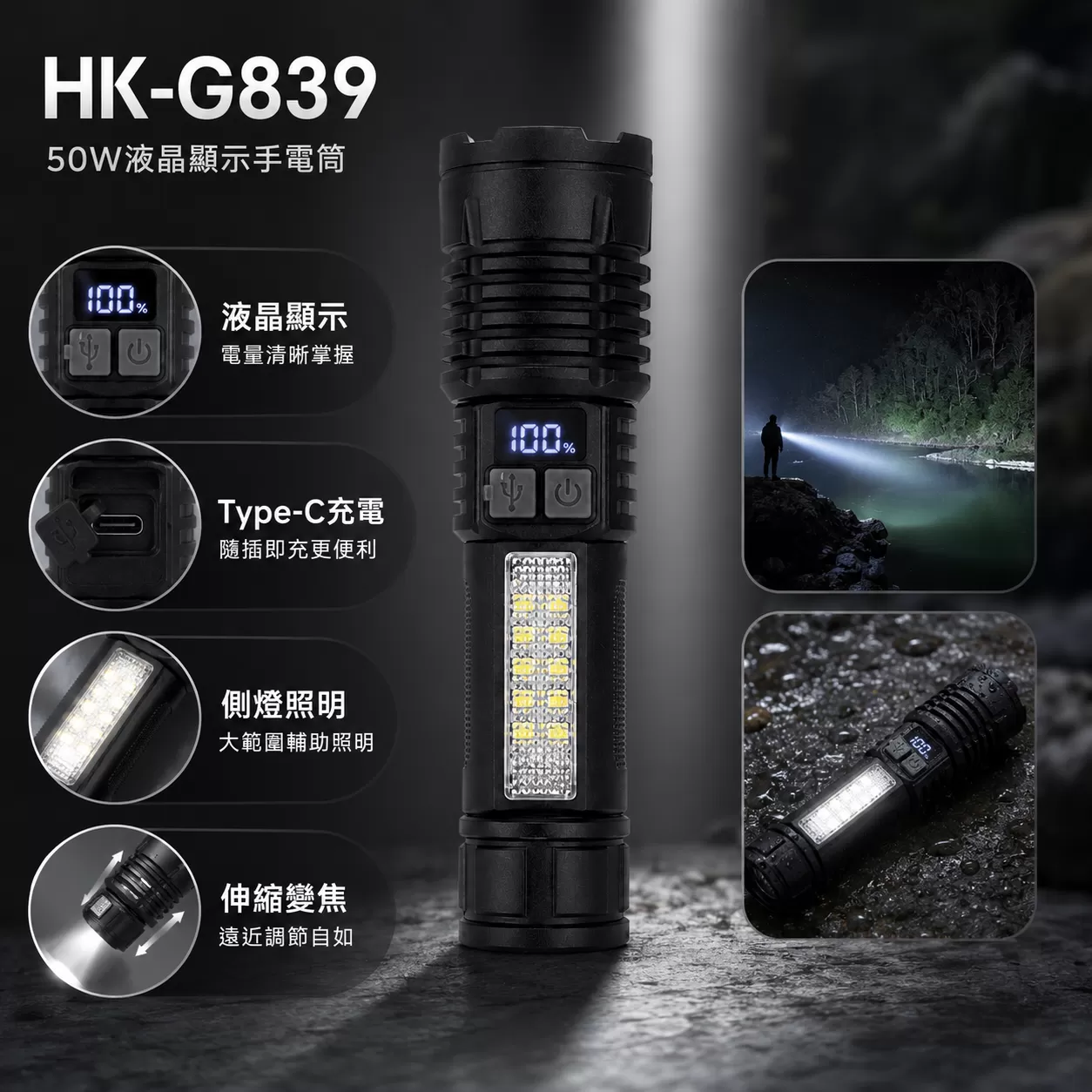 液晶顯示手電筒【50W】商品介紹-1-2