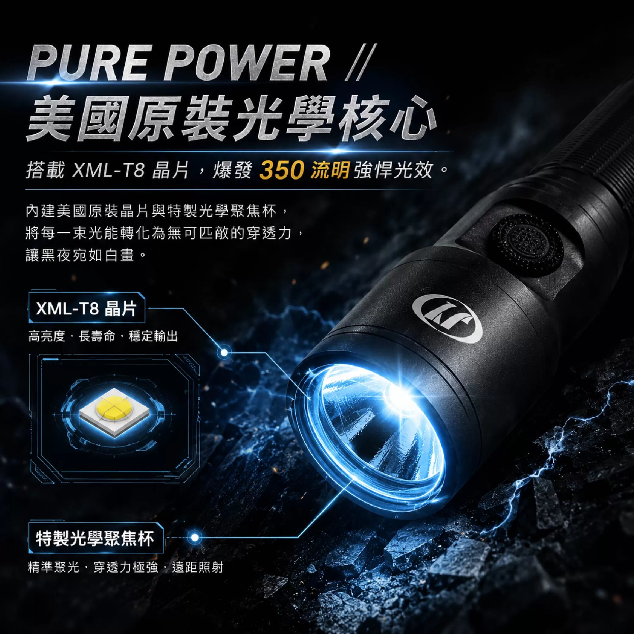 100W-T8聚焦超爆亮充電手電筒商品介紹-1-3