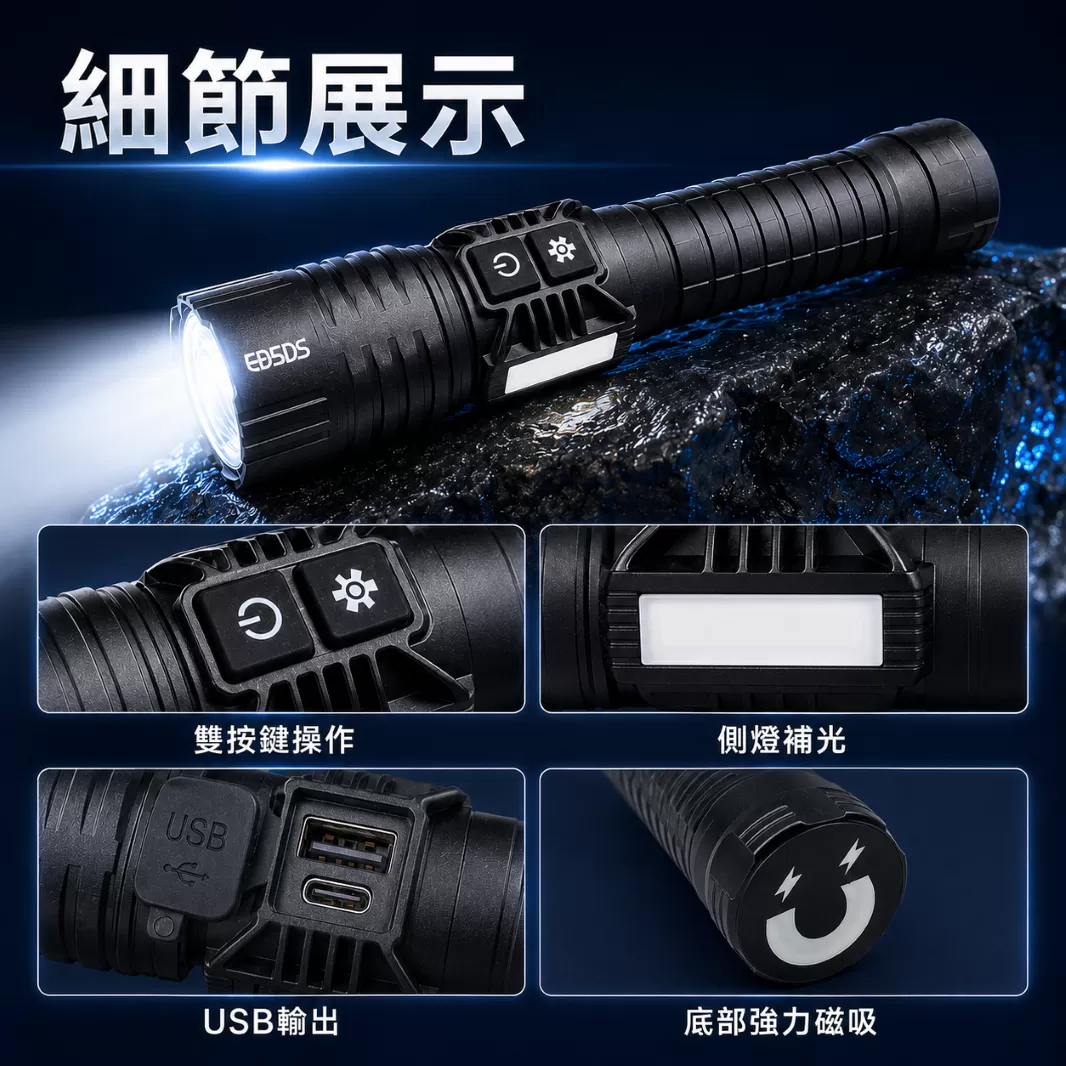白激光伸縮式手電筒【70W】商品介紹-1-7