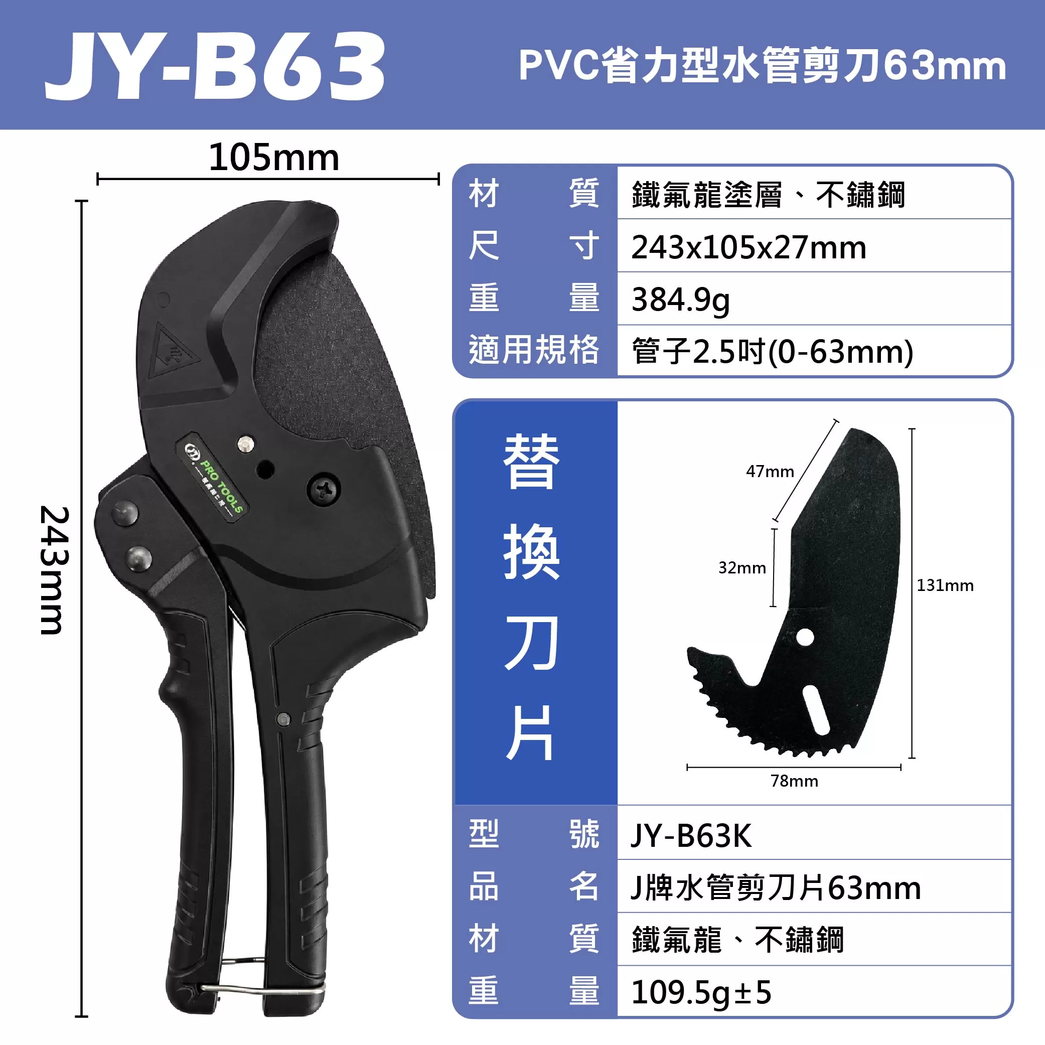 PVC快速型水管剪刀63mm商品介紹-1-5