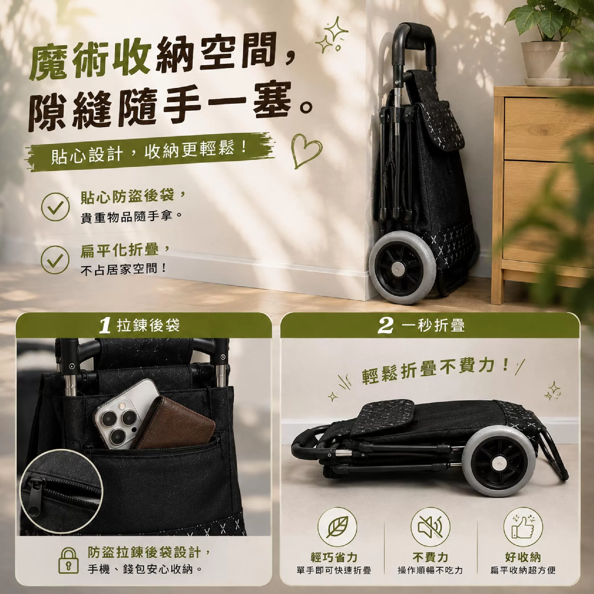 手推菜籃車-椅凳款(33*28*90cm)商品介紹-1-7