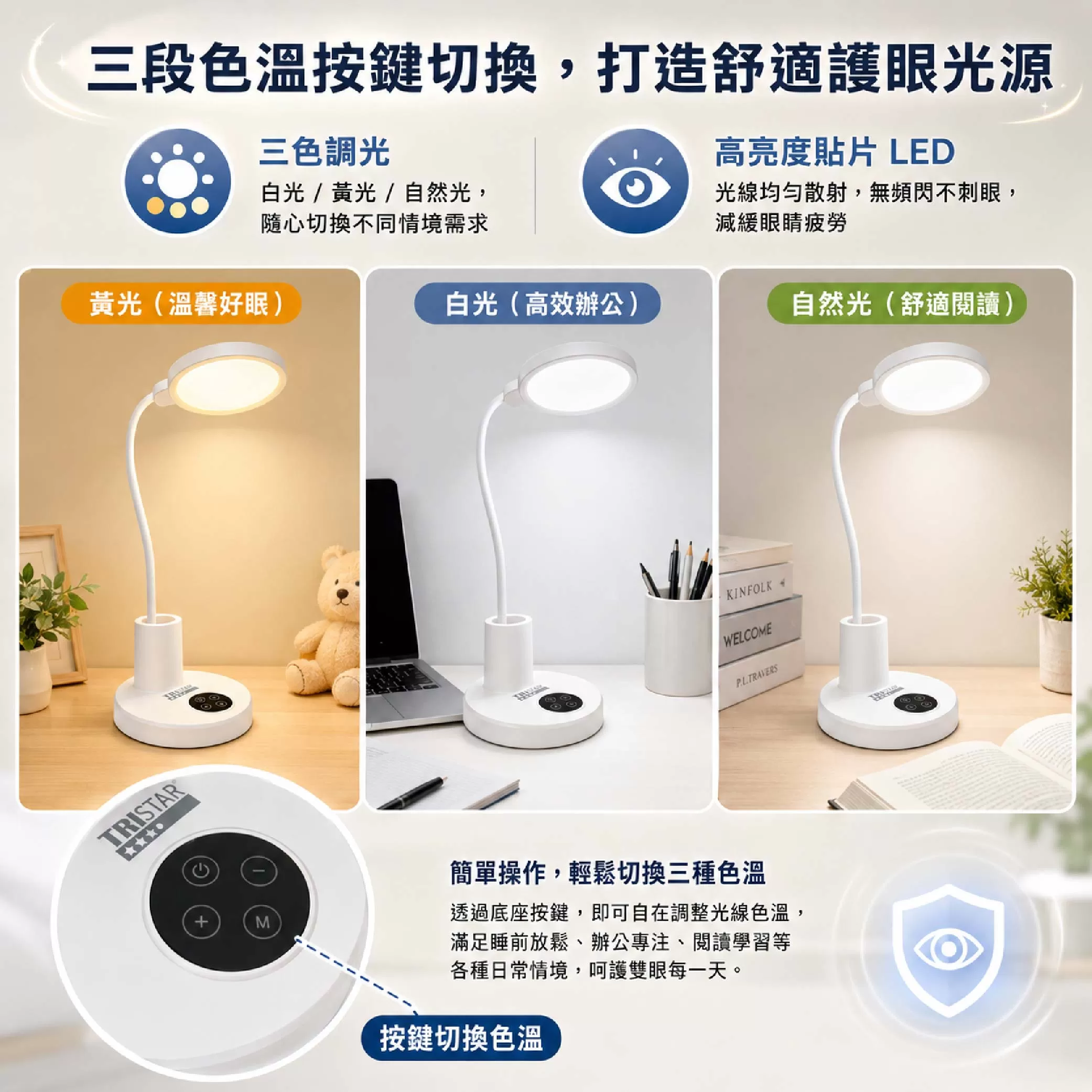 【20W-USB】多角度調節360&deg;軟管檯燈商品介紹-1-2