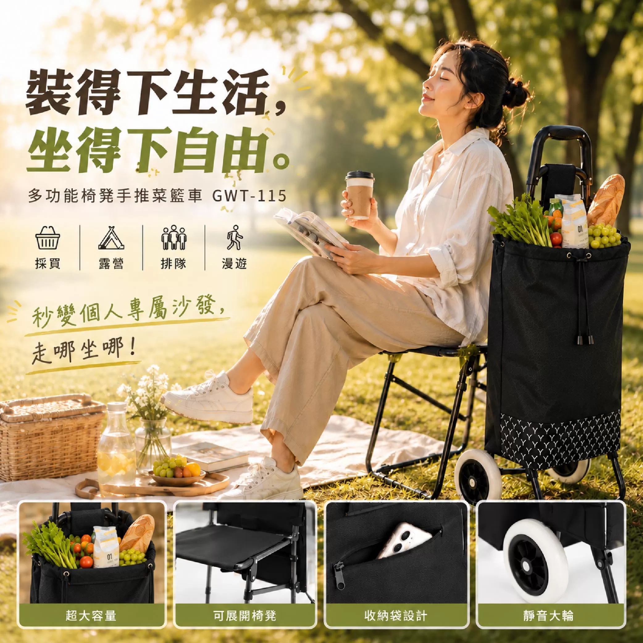 手推菜籃車-椅凳款(33*28*90cm)商品介紹-1-1